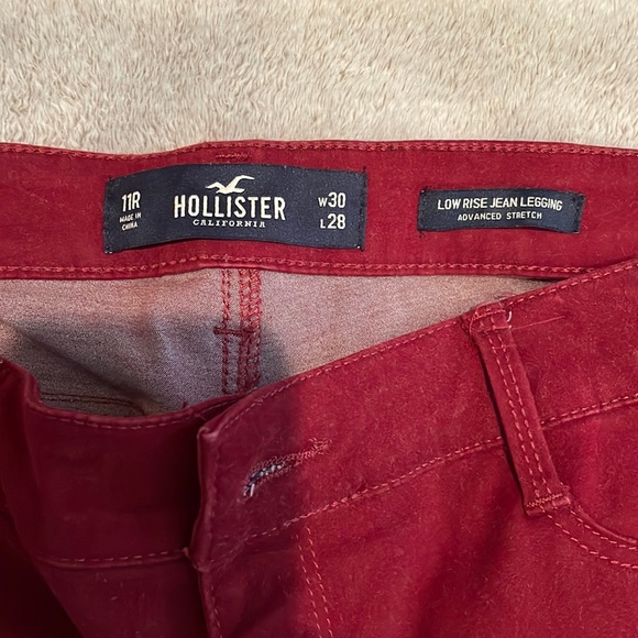 Hollister Maroon Jean Leggings size 11R - Picture 3 of 4